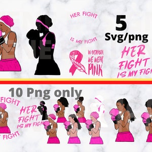 Her fight is my fight / Cancer survivor/ Cancer svg/  Cancer clipart/  Cancer awareness / Cancer ribbon svg/ October pink / cancer tshirt
