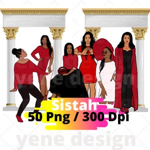 Sistah, Sorority clipart, Sisterhood, Bundle, African American, Afro sorority, Black girls, Girl boss fashion, black woman planner clipart