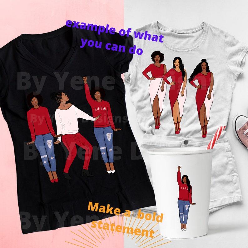 Sistah, Sorority clipart, Sisterhood, Bundle, African American, Afro sorority, Black girls, Girl boss fashion, black woman planner clipart image 3
