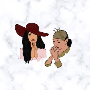 Church ladies, Latina women png, praying, Hat Church ladies, blessed, Afro silhouette, empowered women, mixed, Browned girl