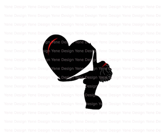 Download Love Yourself Silhouette Women With Big Heart Svg Always Etsy