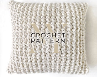 Alignment Pillow ~ Easy Crochet Pattern ~ Customizable and Removable Chunky Knit-Like Pillow Cover