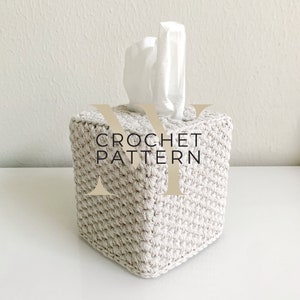 Tissue Box Cover for Cubed Square Boxes ~ Crochet Pattern ~ The CHEHOP