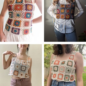 Explorer Granny Square Tank Top Crochet Pattern Made to Measure image 7