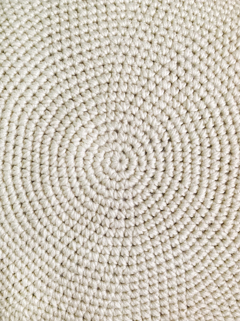 Round Minimalist Floor Cushion Easy Crochet Pattern the Etsy