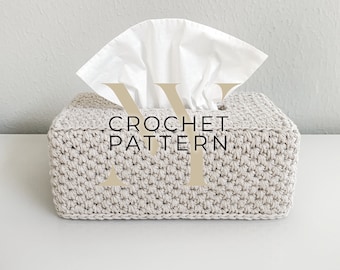 Tissue Box Cover for Flat Rectangular Boxes ~ Crochet Pattern ~ The CHEHOP