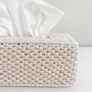 Tissue Box Cover for Flat Rectangular Boxes Crochet Pattern The CHEHOP image 5