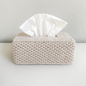 Tissue Box Cover for Flat Rectangular Boxes Crochet Pattern The CHEHOP image 8