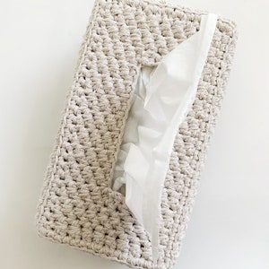 Tissue Box Cover for Flat Rectangular Boxes Crochet Pattern The CHEHOP image 3