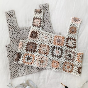 Explorer Granny Square Tank Top ~ Crochet Pattern ~ Made to Measure