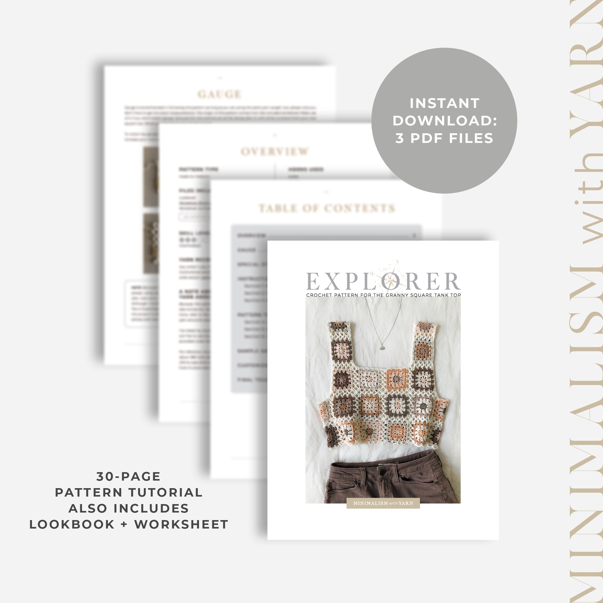 Explorer Granny Square Tank Top ~ Crochet Pattern ~ Made to Measure - Etsy