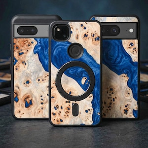 Real wood + Resin case for Google Pixel 10, 10 Pro, 10 Pro XL | 9, 9 Pro, 9 Pro XL | 8a, 8, 8 Pro | 7a, 7, 7 Pro | 6a, 6, 6 Pro | 5, 5A 5G