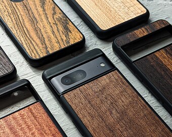 Étui pour Google Pixel en bois véritable pour 8 Pro, 8 | 7a, 7, 7 Pro | 6a, 6, 6 Professionnels | Pixel 5, 5A 5G | Pixel 4A 5G | Pixel 4 XL | Pixel 3A XL