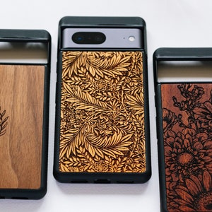 Wildflowers - real wood Google Pixel case for 8 Pro, 8 | 7a 7, 7 Pro | 6a, 6, 6 Pro | Pixel 5, 5A 5G | Pixel 4A 5G, 4A | Pixel 4 XL