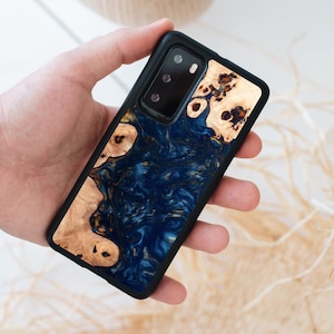 Coque en résine et bois pour Huawei P40/Pro/P40 Pro+/P40 Lite | P30/Pro P30 Lite | P20/Pro P20 Lite | Mate 40/ Pro/ Pro+ | Mate 30/Pro Mate 30 Lite
