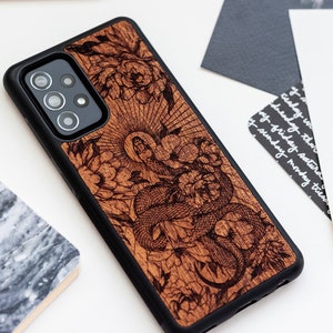 Snake Garden - wood Samsung A54, A34, A14 | A73, A53, A33, A23, A13 case | A72, A52, A32, A22, A12 | A71, A51, A41, A31, A21, A11