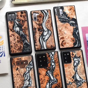 Wood + Resin Samsung Note Case for 20 Ultra, Note 20, Note 10 Lite, Note 10+, Note 10, Note 9, Note 8