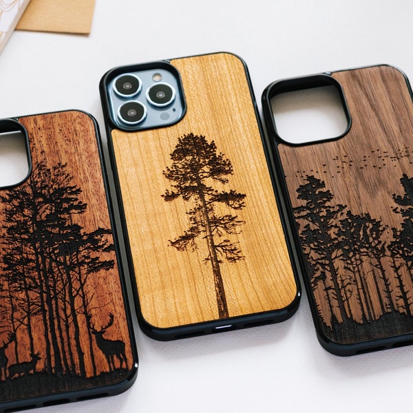 Wild forest - wood iPhone Magsafe case for 15, 14, 13, 12, 11, X, SE, 8 | iPhone Pro max, Plus, Pro and SE cases