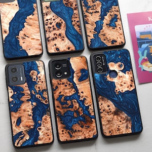 Wood & Resin Motorola Case – for Moto G Stylus 5G, Moto G14, Moto G73, Moto G Play, Moto G84, Moto G54, Moto Edge Ultra, Moto G24, Moto G34