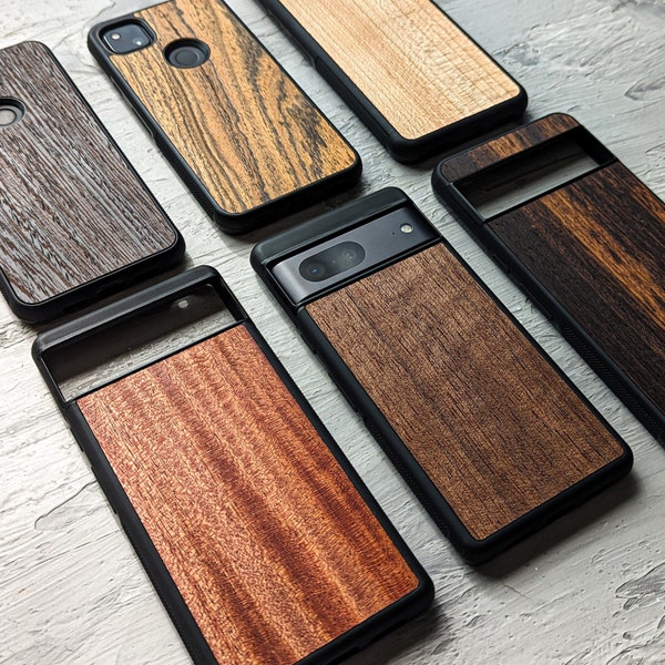 Real Wood Google Pixel case for 8 Pro, 8 | 7a, 7, 7 Pro | 6a, 6, 6 Pro | Pixel 5, 5A 5G | Pixel 4A 5G | Pixel 4 XL | Pixel 3A XL