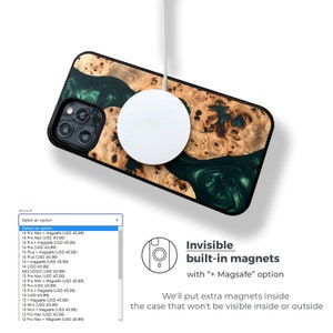 Splendida custodia Magsafe in legno per iPhone per 15 Pro Max, 15 Plus 14, 14 Plus, 14 Pro Max / iPhone 13 Pro Max / 12 Pro Max, 12 Mini / iPhone 11 immagine 9