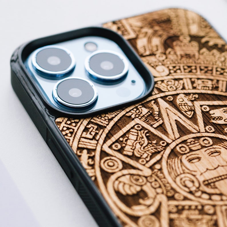Mayan Calendar Wood Iphone Magsafe Case for 14 14 Plus 14 Etsy