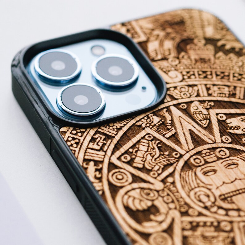 Mayan Calendar Wood Iphone Magsafe Case for 14 14 Plus 14 Etsy