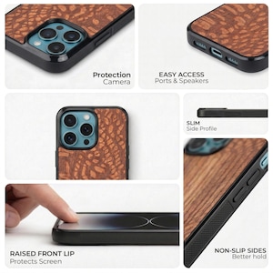 Wildflowers | Real wood case with Magsafe Upgrade for iPhone 17, 16, 15, 14, 13, 12, 11 | Pro Max, Pro, Plus | Handcrafted, Nature Inspire