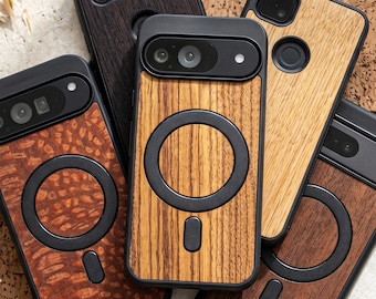 Handmade Real Wood Google Pixel Case | Natural Grain Protection | Fits Pixel 10, 9, 8, 7, 6, 5