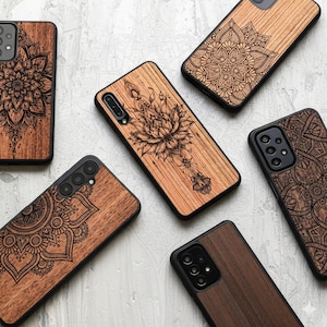 Mandala Ethnic - Echtholz Hülle für Samsung A-Series: A16, A06 | A55, A35, A25, A15 | A54, A34, A24, A14, A04 | A73, A53, A33, A23 und mehr