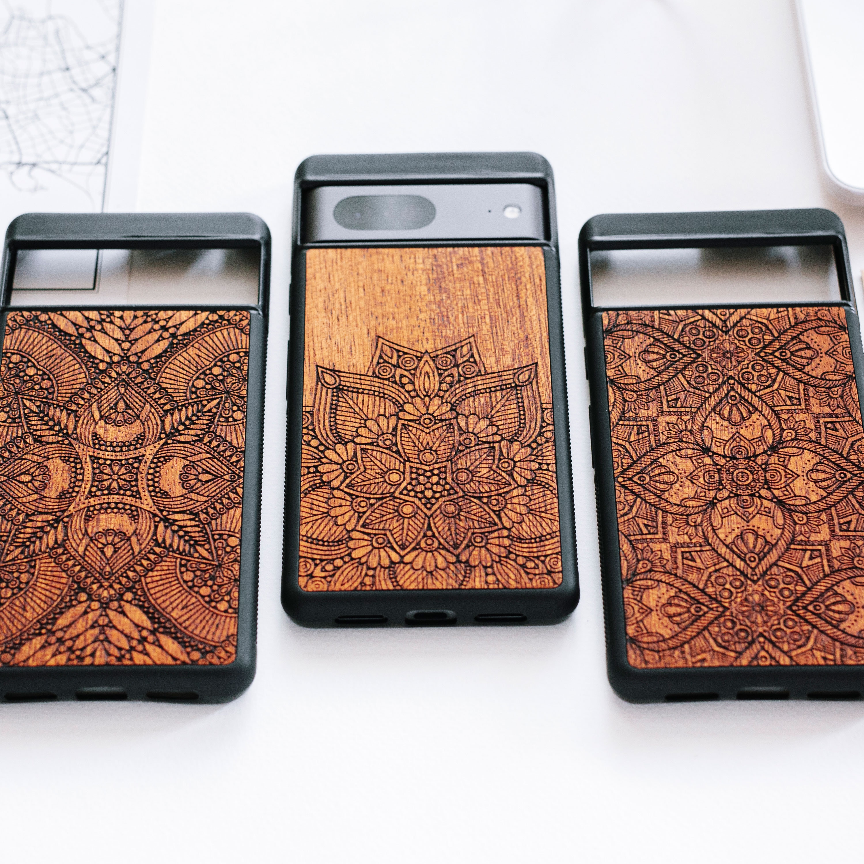 Wooden Phone Cases for Google Pixel 8 Pro 7a 7 Pro 6 Pro 6a 6 7 8