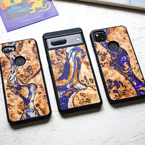 Echtholz + Resin Case für Google Pixel 10, 10 Pro, 10 Pro XL | 9, 9 Pro, 9 Pro XL | 8, 8 Pro, 8a | 7, 7 Pro | 6, 6 Pro, 6a | 5A 5G und mehr