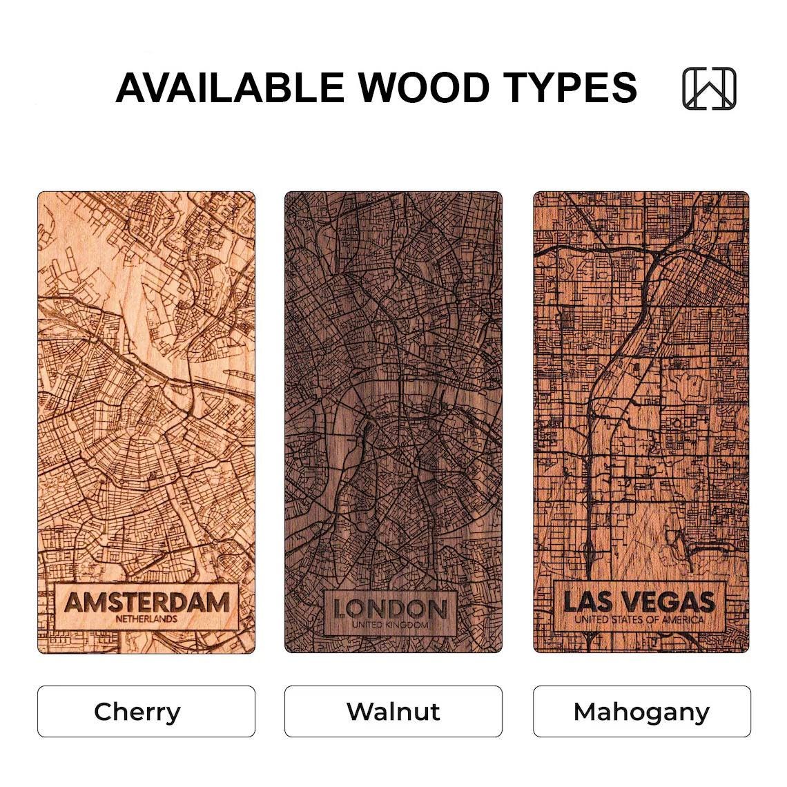 City Street Map Real Wood Case for Samsung A-series: A17, A16, A06 ...
