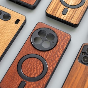 Real Wood OnePlus Case, Handmade Natural Oil Finish, Wireless Charger Compatible | Fits OnePlus 15, 13, 12, 11, 10, Nord, Ace and more image 3