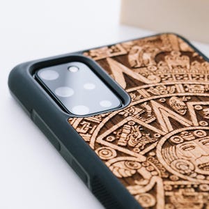 Mayan Aztec Calendar | Real wood case for S25, S24, S23, S22, S21, S20 | Samsung S23 Ultra, S23 plus | S22 Ultra, S22 plus