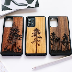 Wild Forest - Real Wood Case for Samsung A-Series: A16 A06 | A55, A35, A25, A15 | A54, A34, A24, A14 | A04, A73, A53, A33, A23, A13 and more