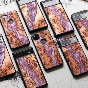 Real Wood + Resin Google Pixel Case for 10, 10 Pro, 10 Pro XL | 9, 9 Pro, 9 Pro XL | 8, 8 Pro 8a | 7, 7 Pro 7a | 6, 6 Pro 6a | 5 5G & more