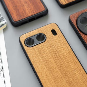 Real Wood OnePlus Case, Handmade Natural Oil Finish, Wireless Charger Compatible | Fits OnePlus 15, 13, 12, 11, 10, Nord, Ace and more image 4