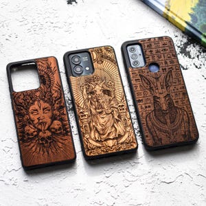 Ancient Gods - Real Wood Motorola Case – fits Moto G Stylus 5G, Moto G14, Moto G34, Moto G24, Moto G73, Moto G Play, Moto Edge 40 + More