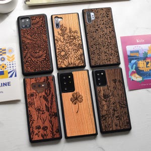 Wildflowers - carved wood Note 20, 10 case | Samsung Galaxy Note 20 Ultra, 10 Lite, 10 Plus