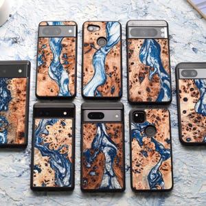 Echtholz + Resin Case für Google Pixel 10, 10 Pro, 10 Pro XL | 9, 9 Pro, 9 Pro XL | 8, 8 Pro, 8a | 7, 7 Pro, 7a | 6, 6 Pro, 6a | 5, 5A-5G