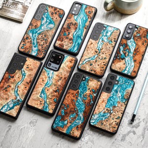 One-of-a-kind wood + resin case for Samsung S25, S24, S23, S22, S21, S20, S10  | Galaxy Ultra, Plus and FE cases | Protective, Slim, Unique