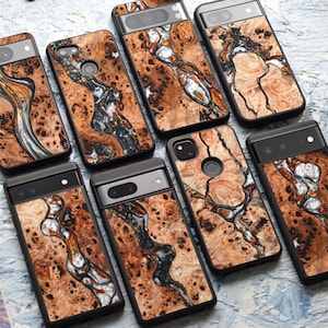 Echtholz Google Pixel Case - Pixel 10, 10 Pro, 10 Pro XL | 9, 9 Pro, 9 Pro XL | 8, 8 Pro, 8a | 7, 7 Pro, 7a | 6, 6 Pro, 6a | Handarbeit