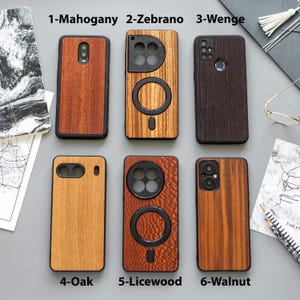 Real Wood OnePlus Case, Handmade Natural Oil Finish, Wireless Charger Compatible | Fits OnePlus 15, 13, 12, 11, 10, Nord, Ace and more image 5