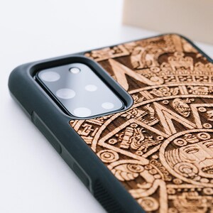Mayan Aztec Calendar | Real wood case for S25, S24, S23, S22, S21, S20 | Samsung S23 Ultra, S23 plus | S22 Ultra, S22 plus