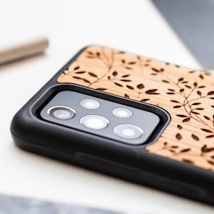 Simple Nature - Funda de madera auténtica para Samsung Serie A: A16, A06 / A55, A35, A25, A15 / A54, A34, A24, A14 / A04, A73, A53, A33, A23