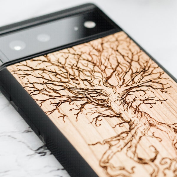 Tree of life - wood Google Pixel case for 8 Pro, 8 | 7, 7 Pro | 6a, 6, 6 Pro | Pixel 5, 5A 5G | Pixel 4A 5G | Pixel 4 XL | Pixel 3A XL