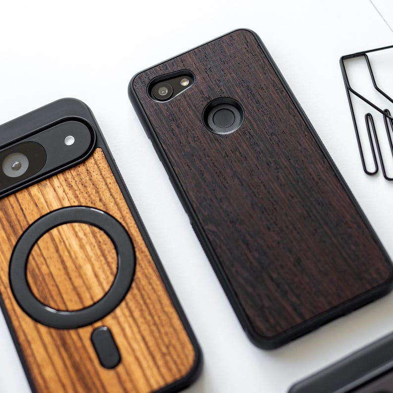 Handmade Real Wood Google Pixel Case | Natural Grain Protection | Fits Pixel 10, 9, 8, 7, 6, 5 image 3