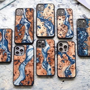Aesthetic Real Wood + Resin | Case for iPhone 16, 15, 14, 13, 12, 11 | Magsafe Upgrade | Pro max, Plus, Pro and SE case | Unique, Protective
