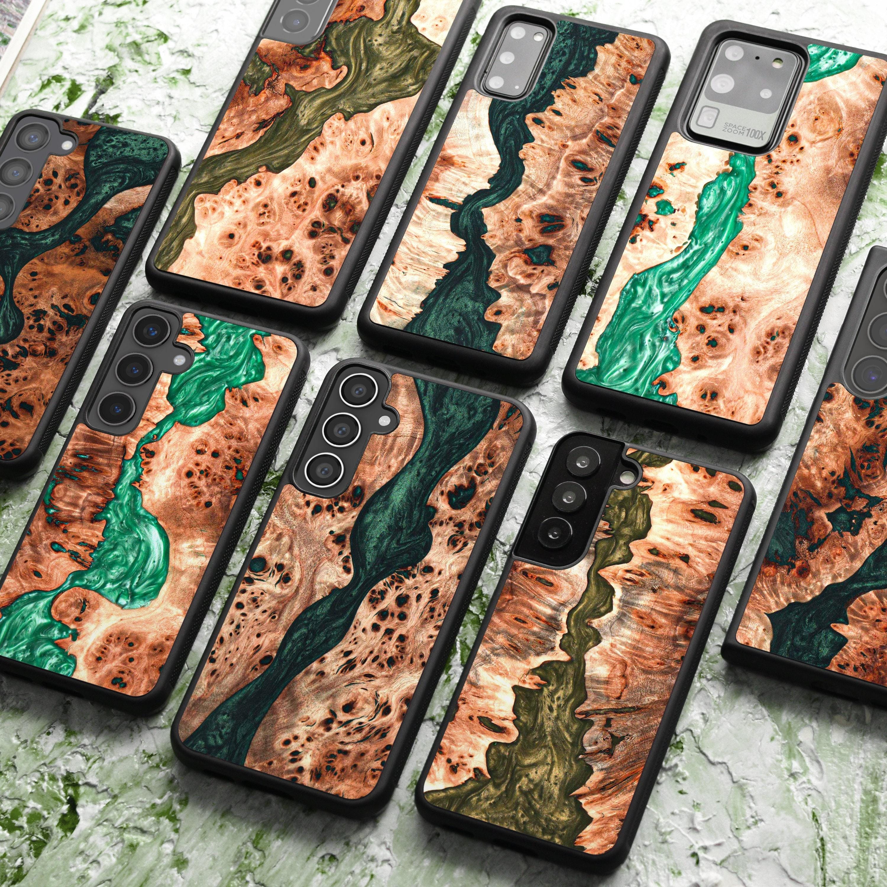 Real Wood + Resin case for S25, S24, S23, S22, S21, S20, S10 | Ultra, Plus, SE versions | Unique, Protective, Handcrafted